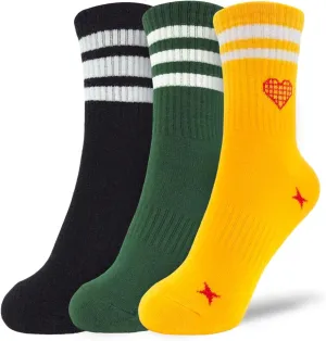 Gift Ideas for Men and Women Cute Colorful Funny Casual Cotton Sports Novelty Crew Socks 3 Pair Packs