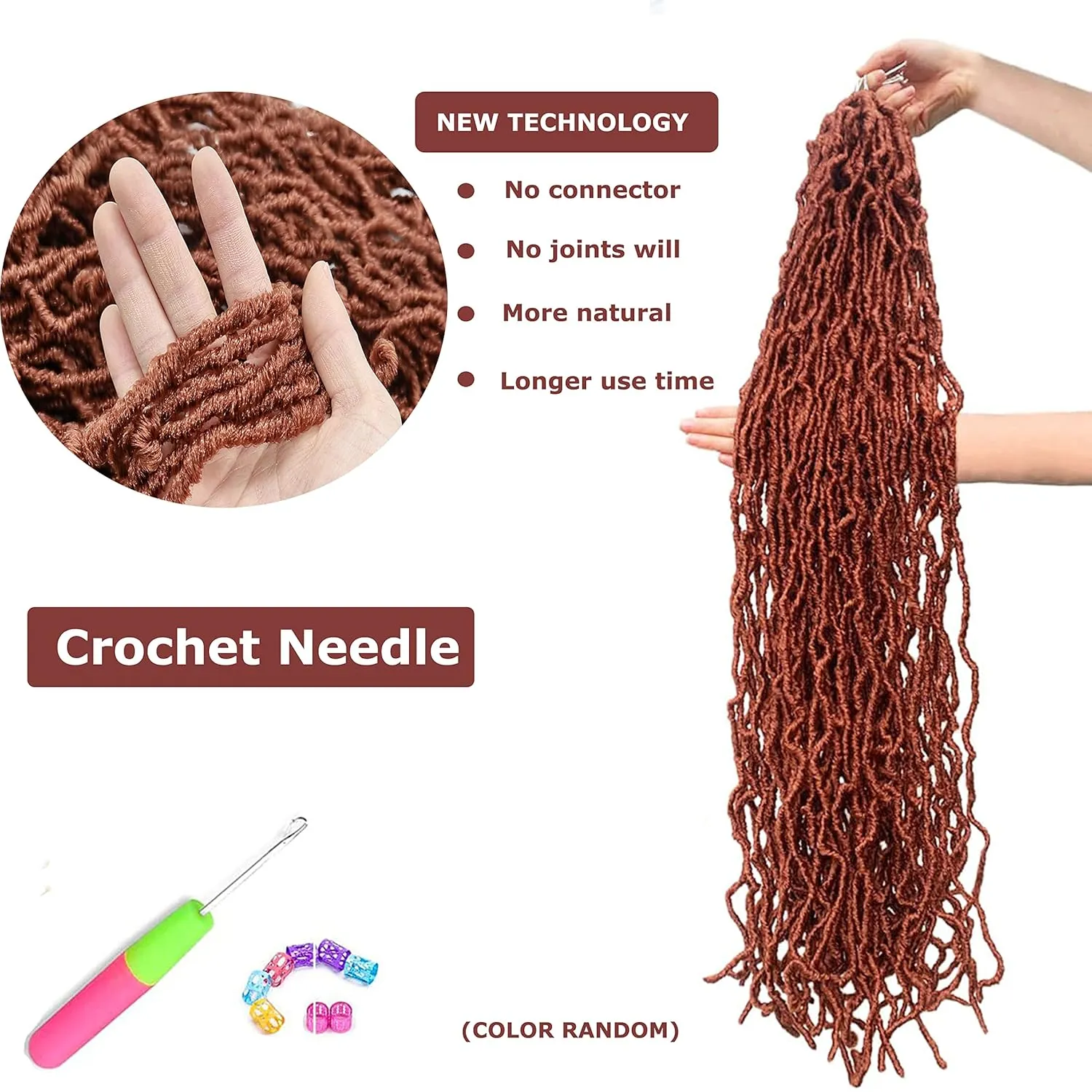 Ginger Soft Locs 36 inch Goddess Locs Faux Locs Crochet Hair for Black Women Whole Strand Pre-looped Long New Locs Braiding Hair Extension