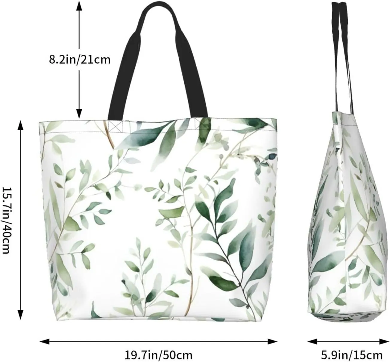 Grocery Bag Reusable Tote Bag Foldable Blue Rose Shopping Bag Handbag Washable Shoulder Bag for Travel