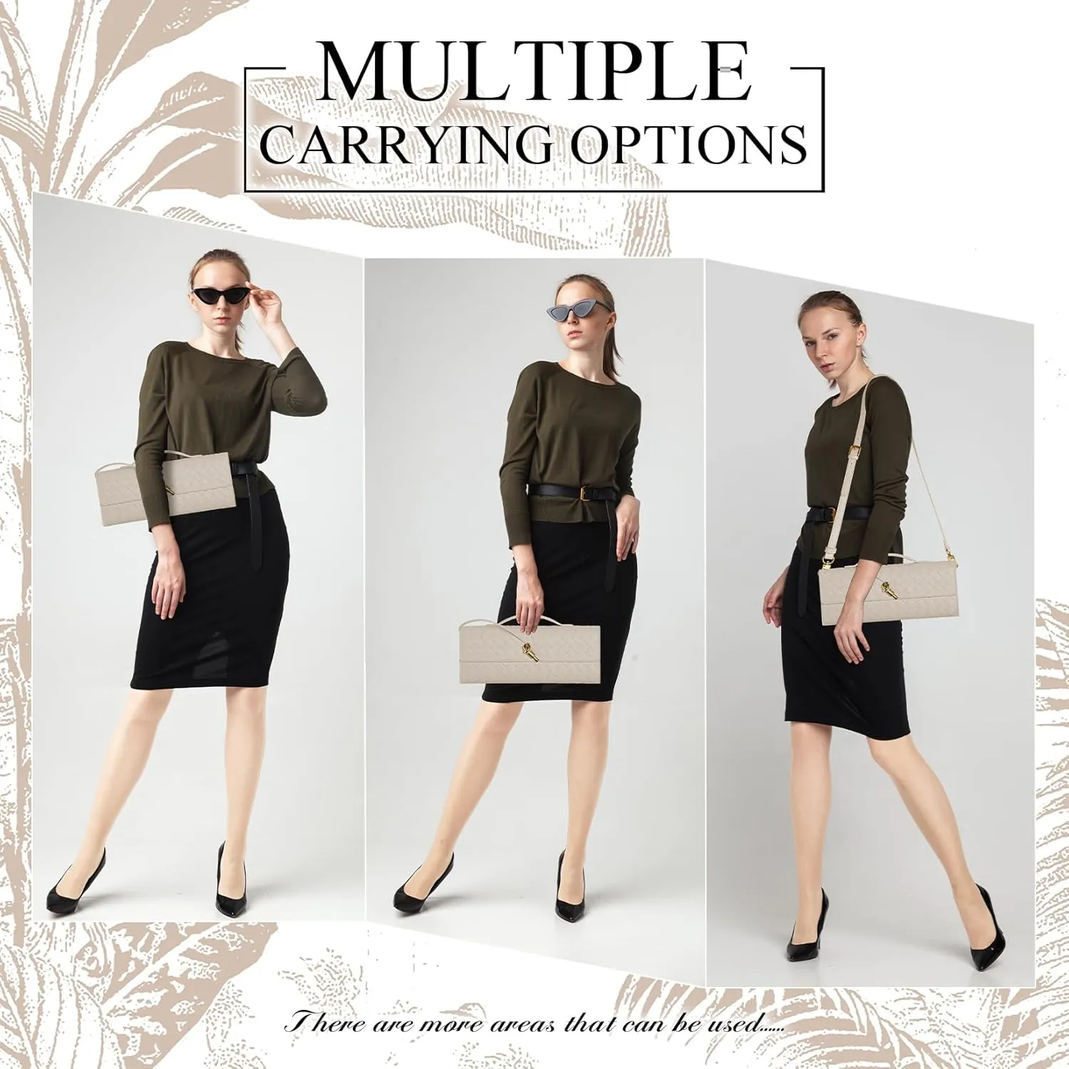 GRQ Woven Handmade Clutch Purse for Women, Elegant PU Leather Handbag, Removable Handle, Spacious for Evening & Formal Events