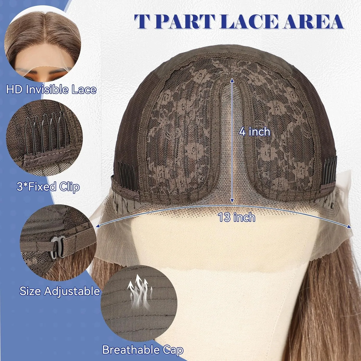 HAIRCUBE Ombre Blonde Synthetic Lace Front Wig, 26 Inch Glueless Long Curly Human-Like Wig for Women, Natural Hairline & Adjustable Cap