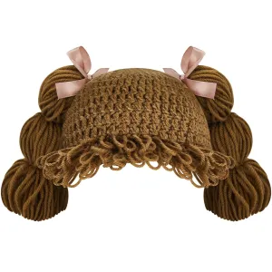 Halloween Cabbage Patch Costume Baby Yarn Wig for Girl Infant Baby Cabbage Patch Dolls Wigs for Boys Girls Infant Costume(Brown)