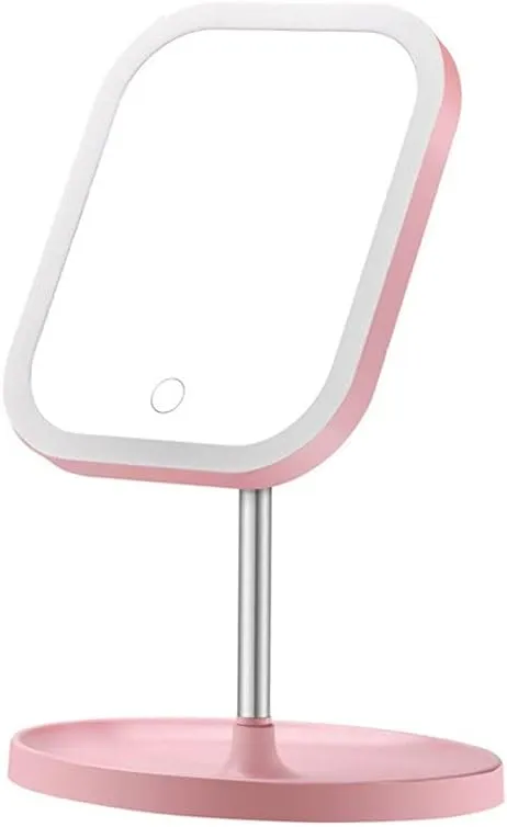 Hand Mirror Bathroom, Wall-Mounted, Dressing Table ，Desktop Folding Led Fill Light Mirror with Light USB Smart Charging Beauty Portable Mirror,