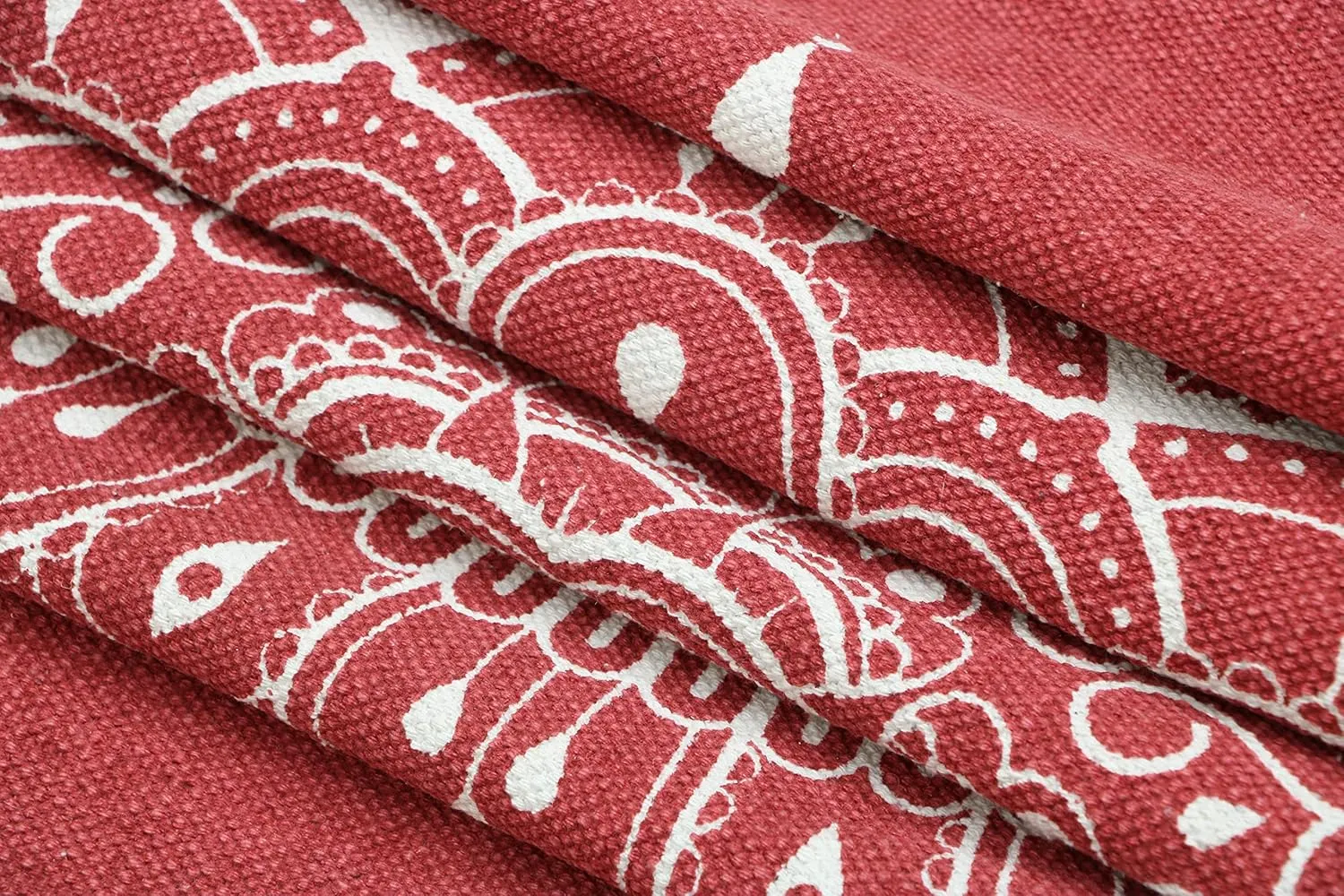 Hand Woven 100% Cotton Yoga Mat- Thick Handloom Made in India- for Gym Floor Exercise - Runner for Bedroom