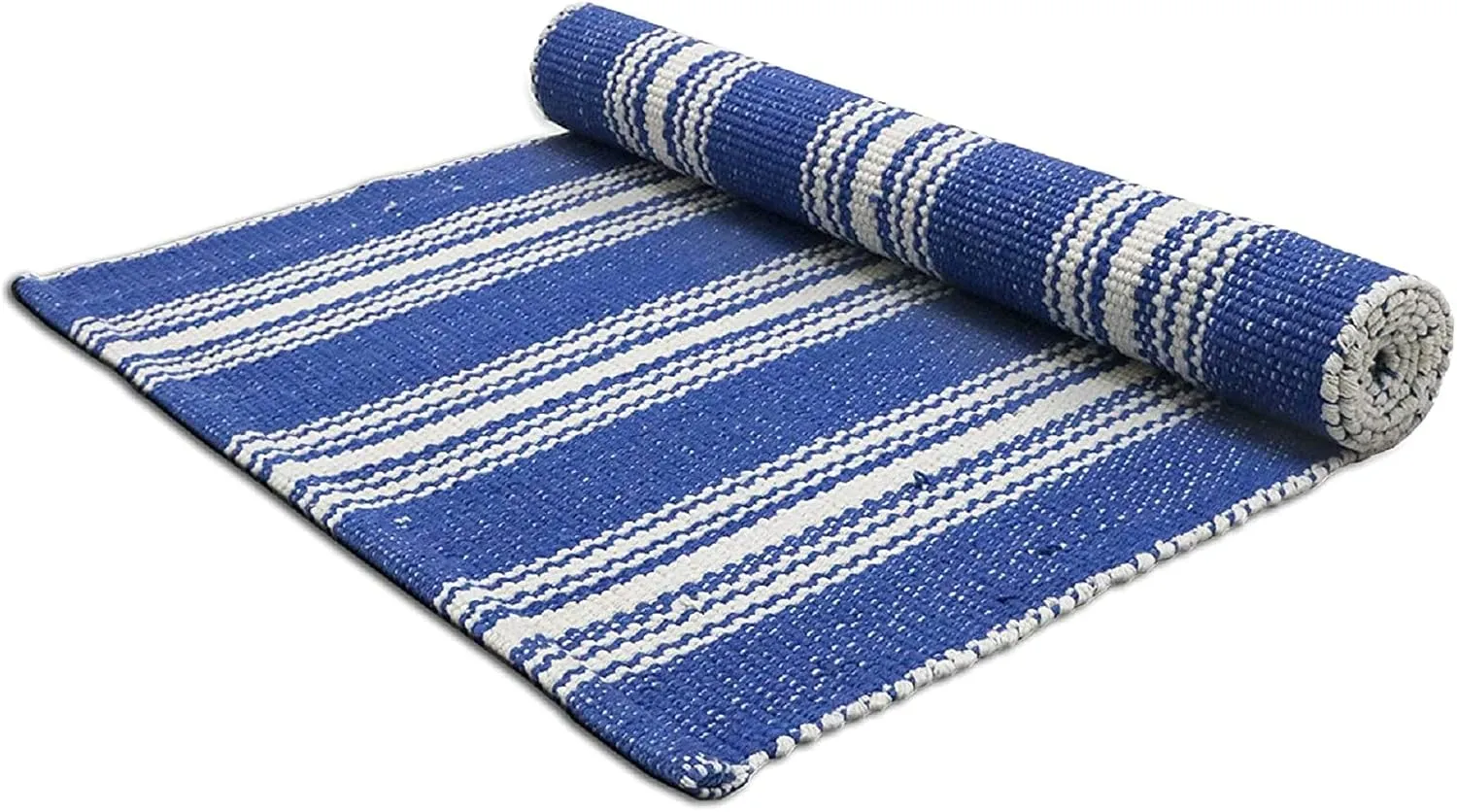 Hand Woven 100% Cotton Yoga Mat- Thick Handloom Made in India- for Gym Floor Exercise - Runner for Bedroom