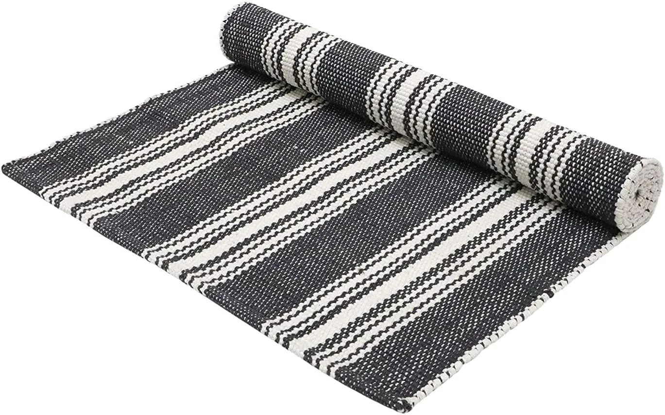 Hand Woven 100% Cotton Yoga Mat- Thick Handloom Made in India- for Gym Floor Exercise - Runner for Bedroom