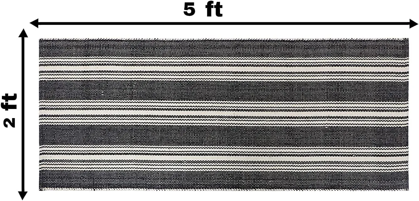 Hand Woven 100% Cotton Yoga Mat- Thick Handloom Made in India- for Gym Floor Exercise - Runner for Bedroom