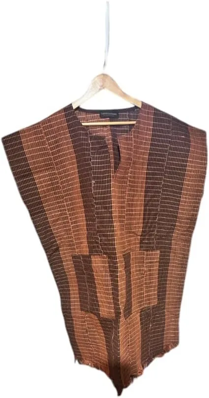 Hand Woven Striped Poncho Dress