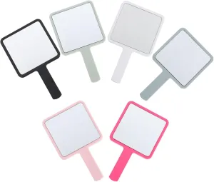 Handheld Mirror 6pcs Handheld Vanity Mirror Square Plastic Small Mirror Miss Makeup Mirror