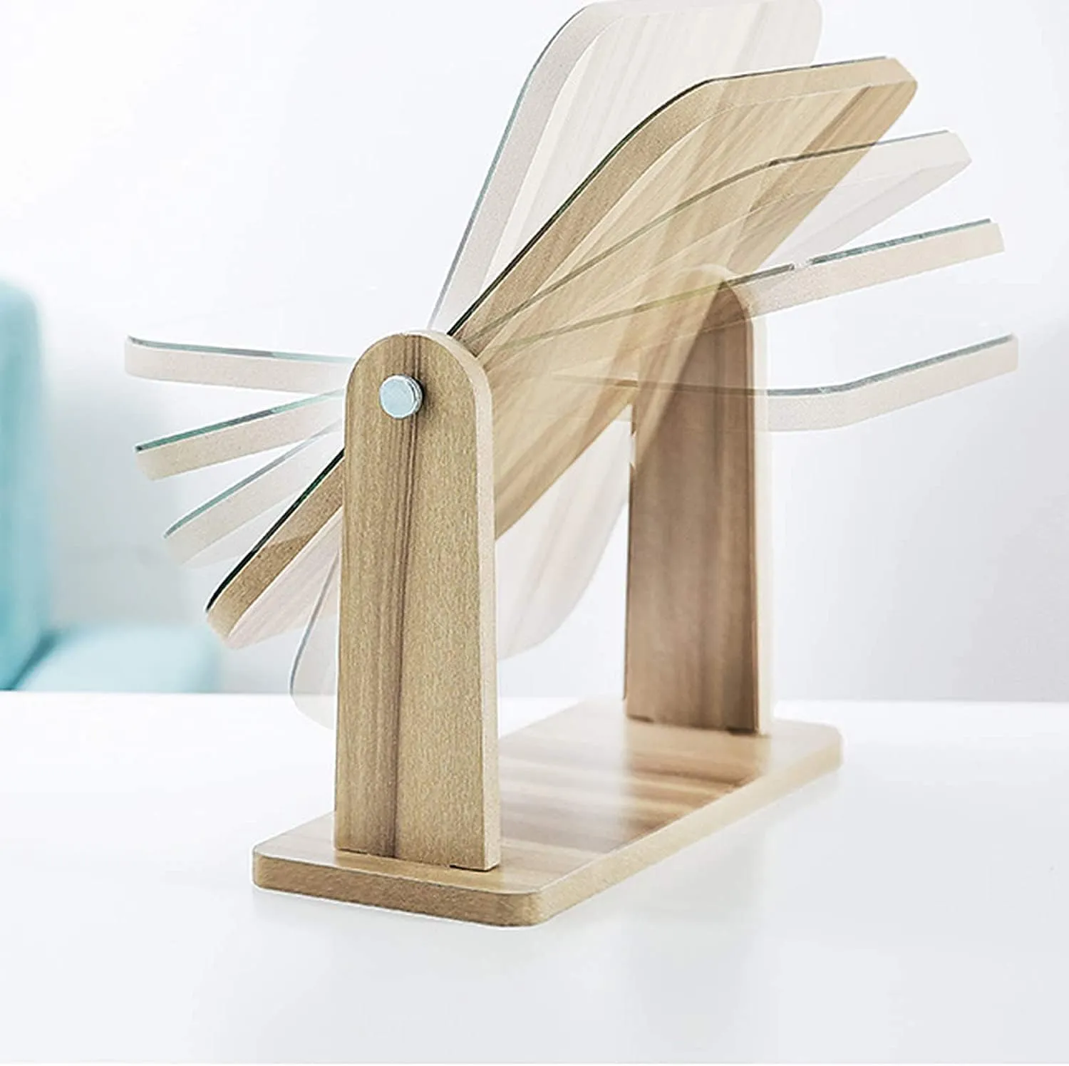 Handheld Wooden Desktop Vanity Mirror Desktop Portable Folding Home Makeup Mirror (A 17 * 25 * 22 cm)