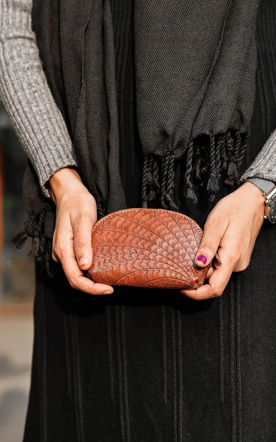 Handmade Genuine Leather Coin Purse, Hand Purse, Vintage Gift Pouch, Change Purse