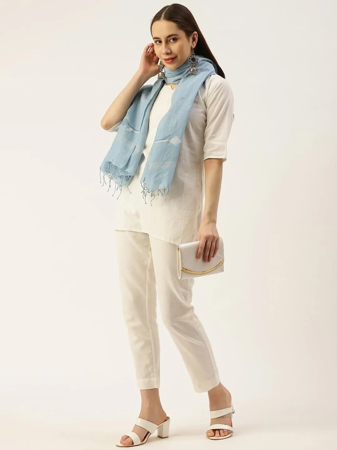 Handmade Scarf for Women, Cotton - Handwoven Scarf For Women