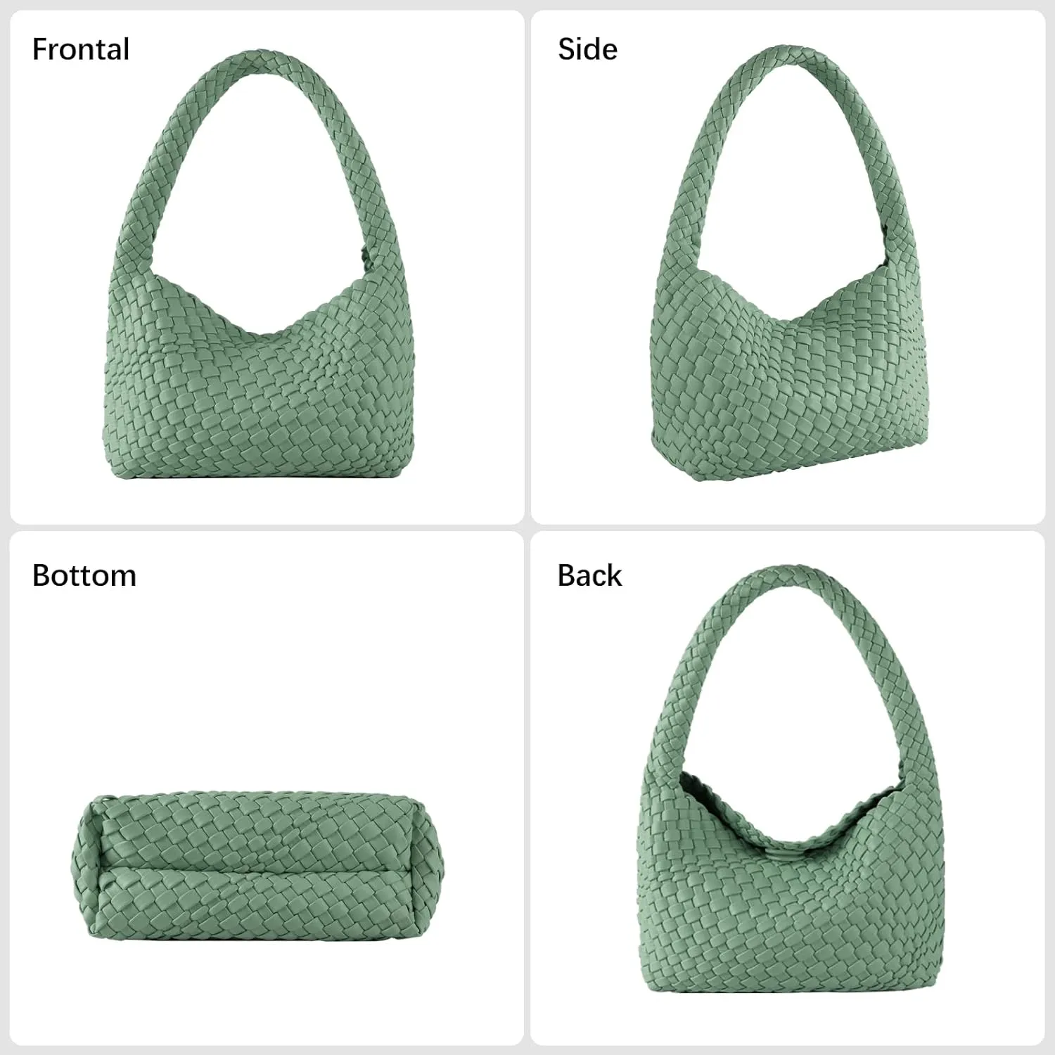 Handmade Woven Tote Bag - Women's Vegan Leather Shoulder Bag With Purses