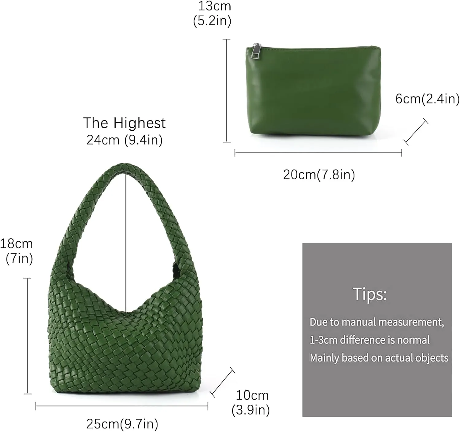 Handmade Woven Tote Bag - Women's Vegan Leather Shoulder Bag With Purses