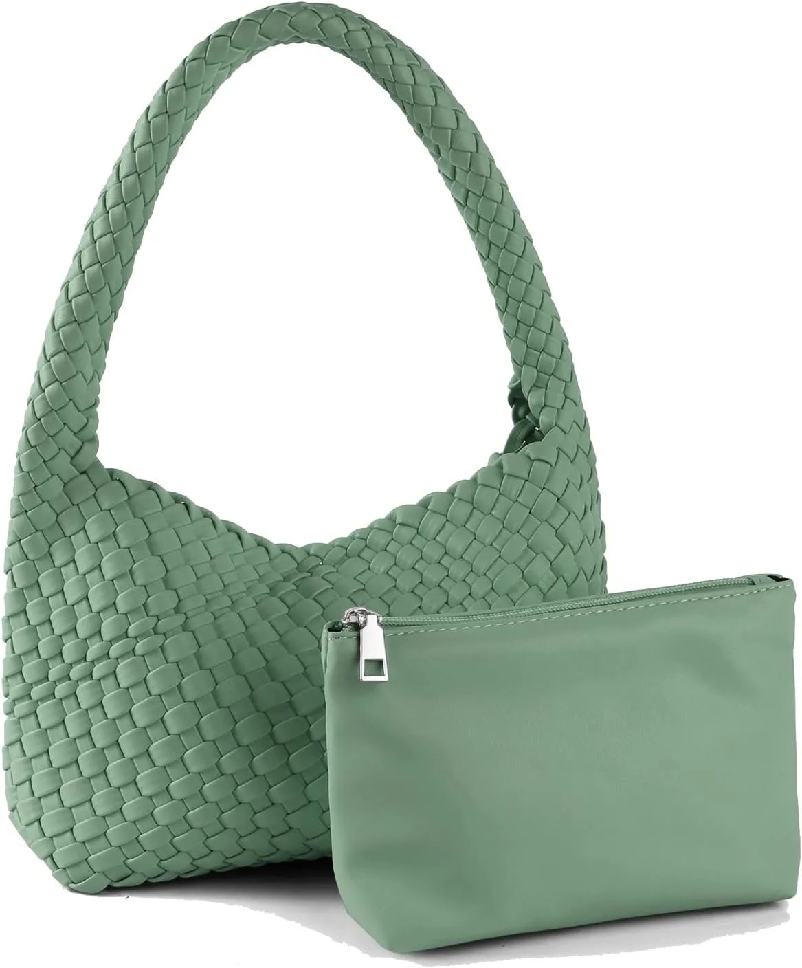 Handmade Woven Tote Bag - Women's Vegan Leather Shoulder Bag With Purses