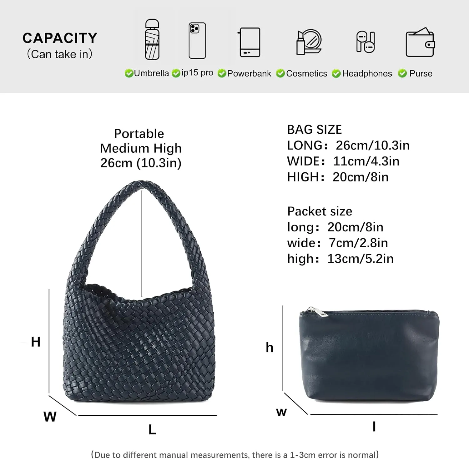 Handmade Woven Tote Bag - Women's Vegan Leather Shoulder Bag With Purses