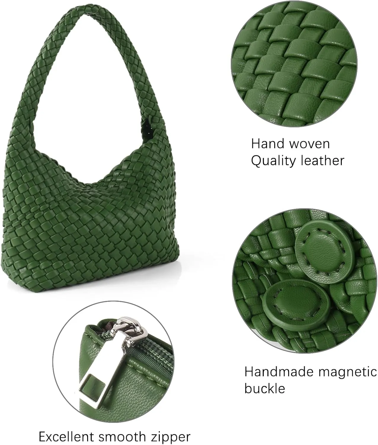 Handmade Woven Tote Bag - Women's Vegan Leather Shoulder Bag With Purses