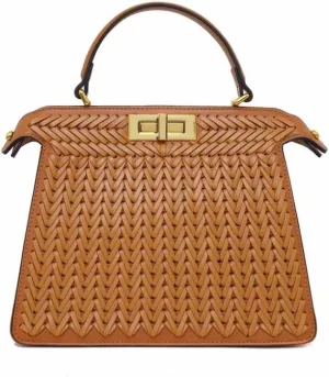 Handmade Woven Vegan Leather Square Handbag, Top Handle Stylish Crossbody Clutch Tote, Large Travel Beach Shoulder Hobo Bag