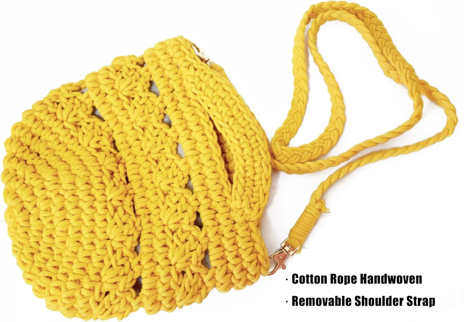 Handwoven Crossbody Handbag Summer Beach Bucket bag Cotton Crochet Shoulder Bag Basket Purse for Women