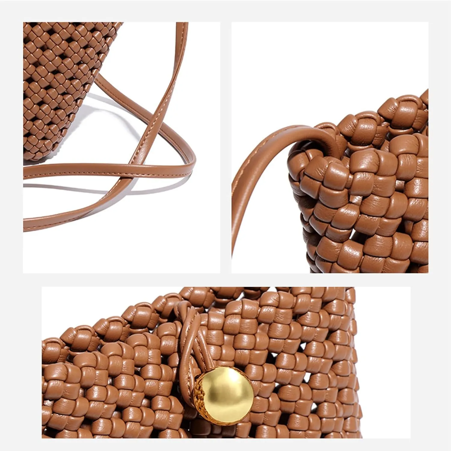 Handwoven Leather Crossbody Purse for Women