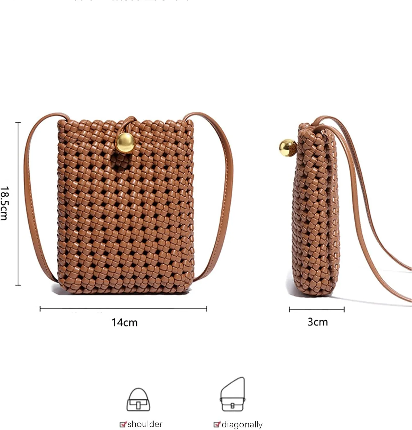Handwoven Leather Crossbody Purse for Women
