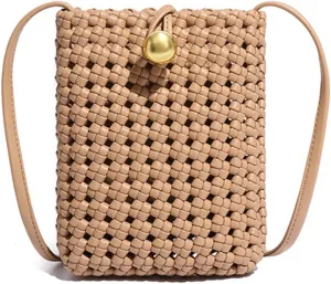 Handwoven Leather Crossbody Purse for Women