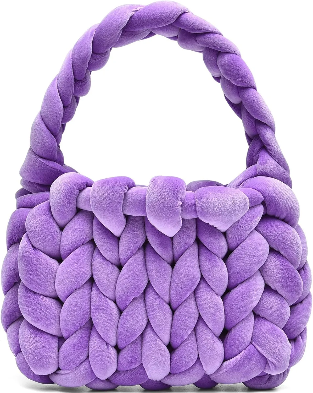 Handwoven Tote Bags for Women Chunky Yarn Knit Shoulder Bag Handmade Braided Purse