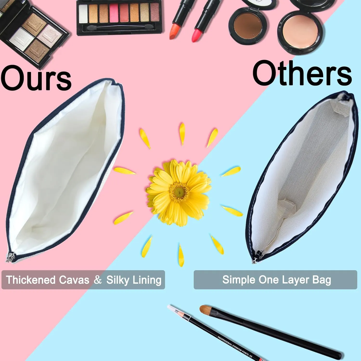 Happy 47th Birthday Gifts for Her Women Makeup Bag, Best 1978 Anniversary 47th Birthday Decorations, 47 Year old and Fabulous Gifts Ideas for Wife, Mom, Mothers Day, Christmas Cosmetic Travel Pouch