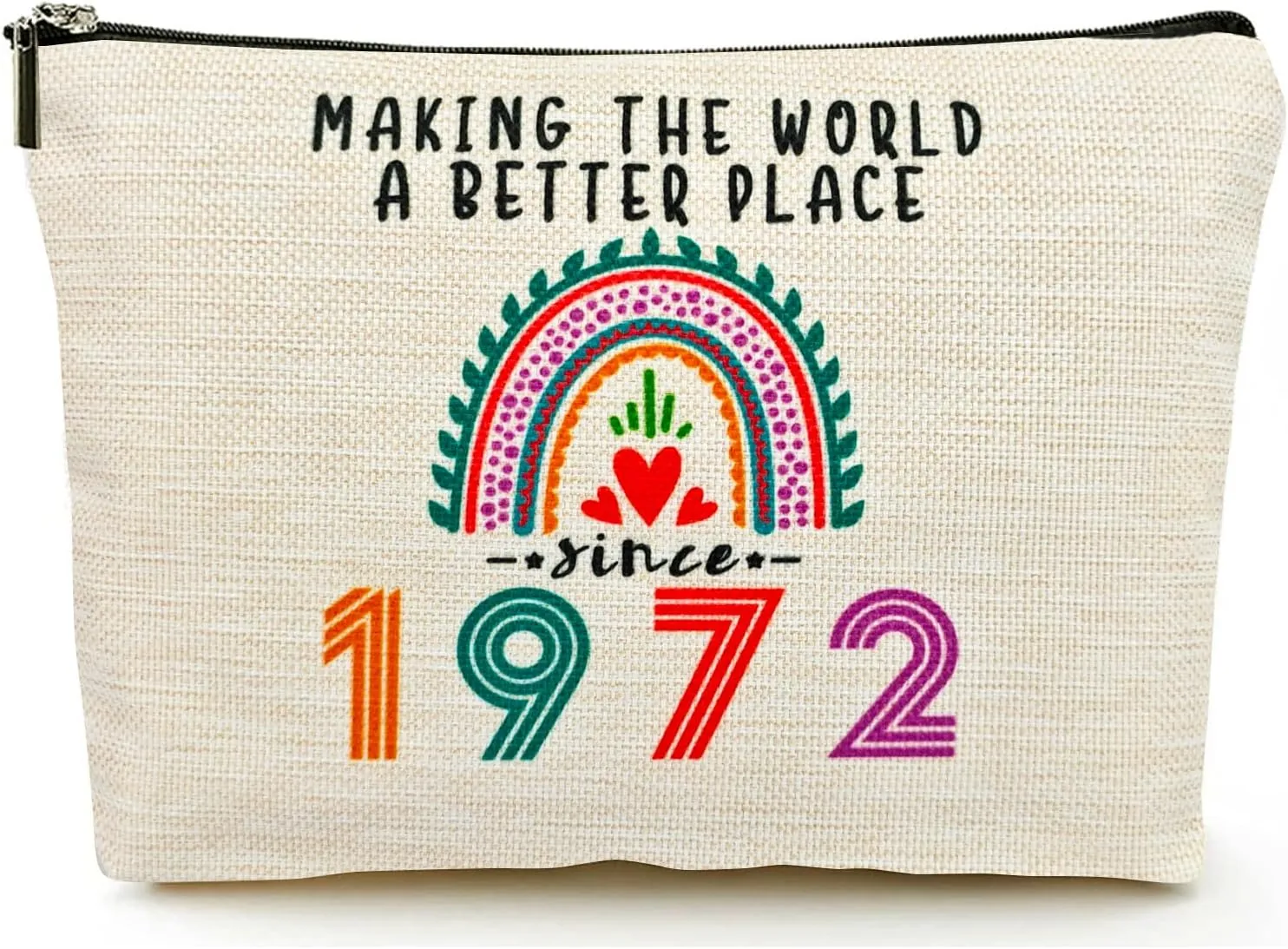 Happy 53rd Birthday Gifts for Her Women Makeup Bag, Best 1972 Anniversary 53rd Birthday Decorations, 53 Year old and Fabulous Gifts Ideas for Wife, Mom, Mothers Day, Christmas Cosmetic Travel Pouch