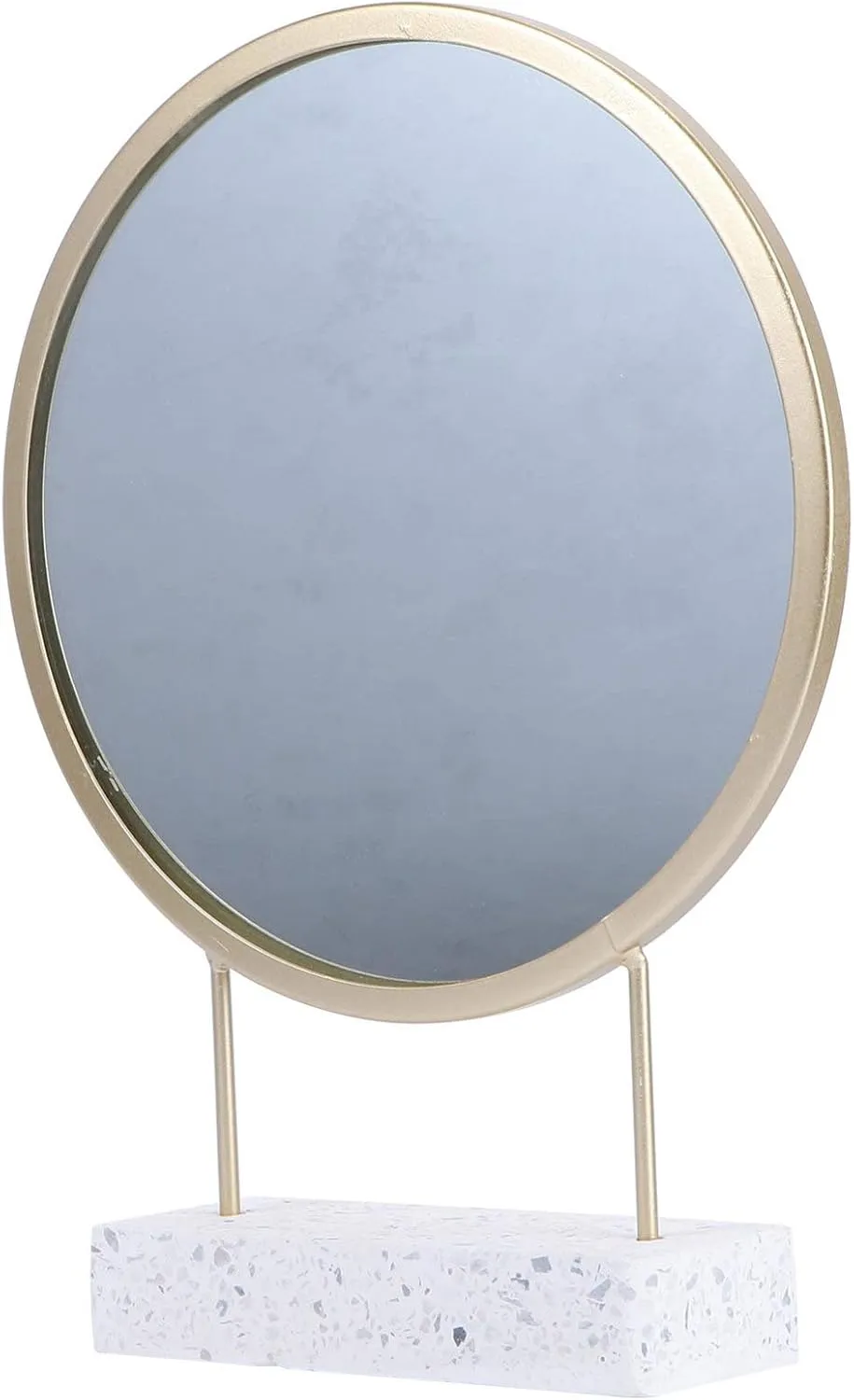 Healifty Countertop Cosmetic Mirror Multifunction Desktop Makeup Mirror Vanity Mirror for Bedrooon Home (Golden)