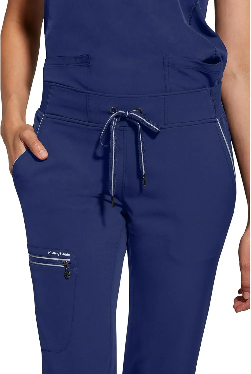 Healing Hands Women Scrub Pants with Rib Knit Waistband, Moisture Wicking, 360° Stretch and Recycled Fibers - 9152
