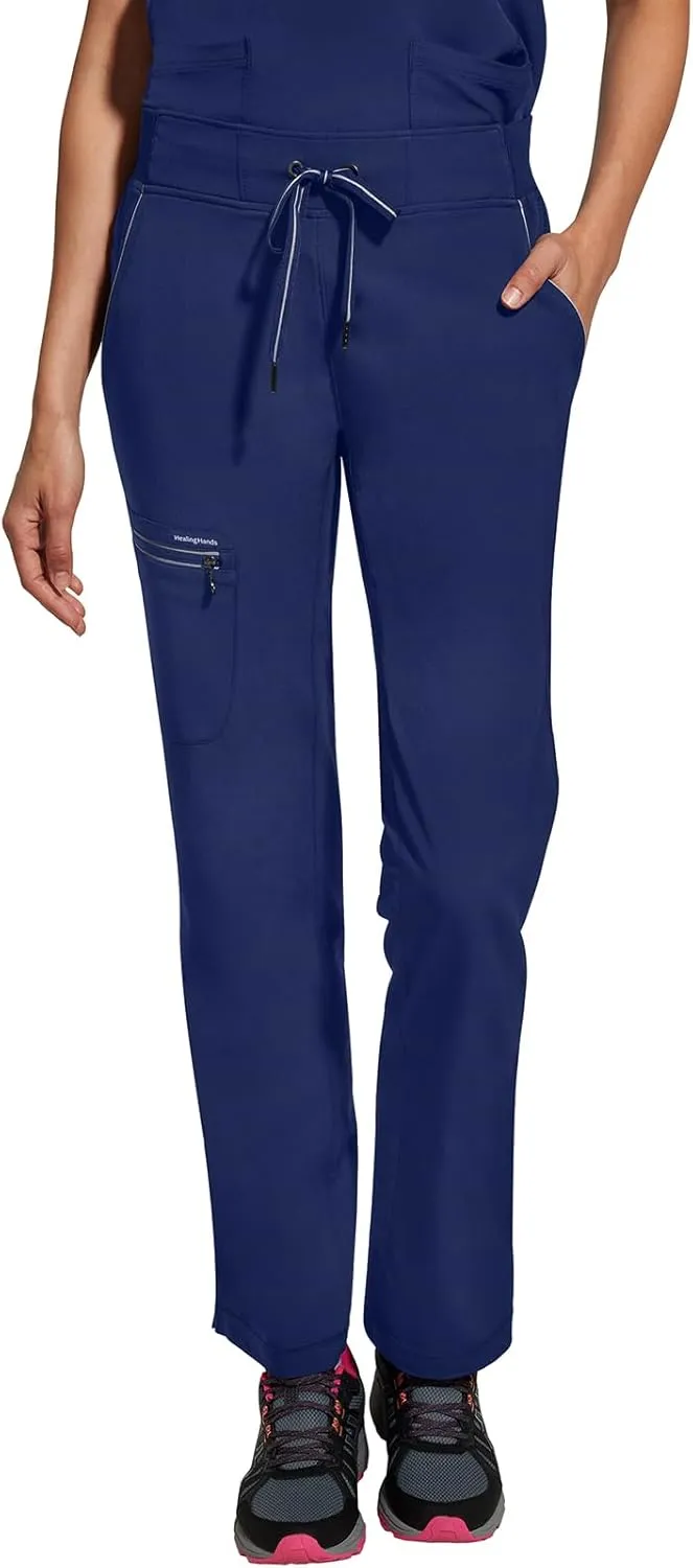 Healing Hands Women Scrub Pants with Rib Knit Waistband, Moisture Wicking, 360° Stretch and Recycled Fibers - 9152
