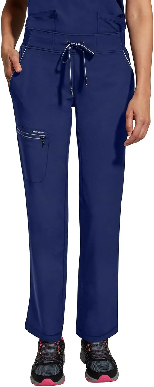 Healing Hands Women Scrub Pants with Rib Knit Waistband, Moisture Wicking, 360° Stretch and Recycled Fibers - 9152
