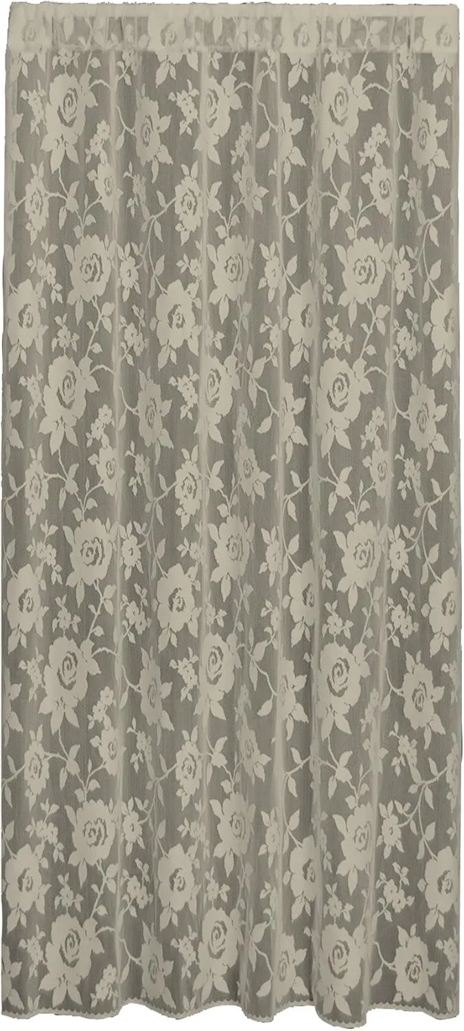 Heritage Lace Ashby Rose Panel, White, 60"x84"