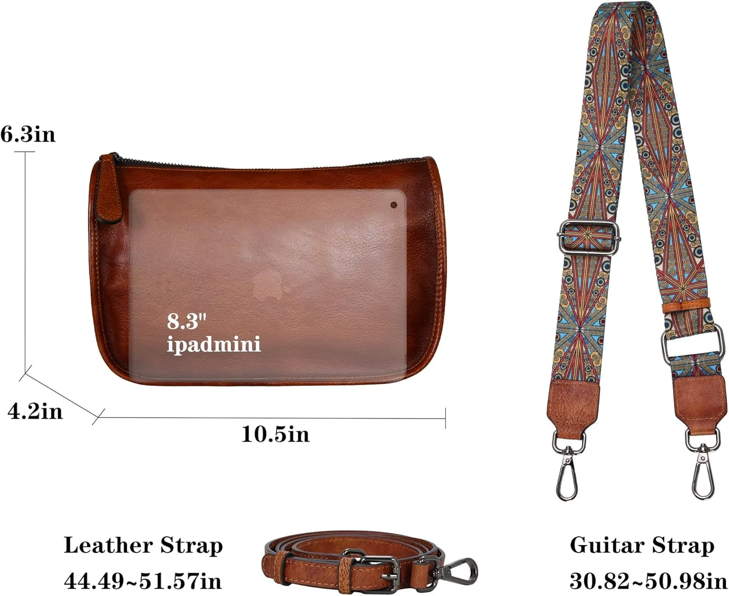 HESHE Crossbody Bag for Women Leather Hobo Purse Trendy Lightweight Boho Shoulder Bag with Two Straps Designer Cross Body Bag