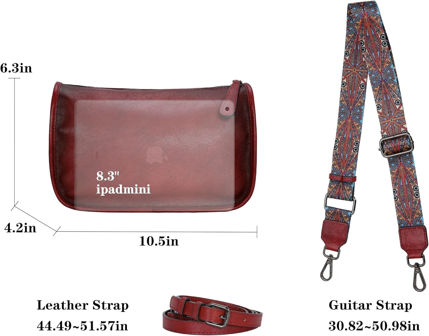 HESHE Crossbody Bag for Women Leather Hobo Purse Trendy Lightweight Boho Shoulder Bag with Two Straps Designer Cross Body Bag