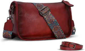 HESHE Crossbody Bag for Women Leather Hobo Purse Trendy Lightweight Boho Shoulder Bag with Two Straps Designer Cross Body Bag