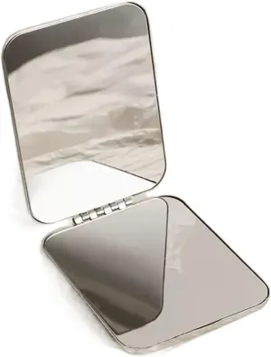 HIHELO Makeup Mirror Mirror Female Portable Portable Folding Double-Sided Stainless Steel Makeup Mirror Student Mini Make-up Mirror Vanity Mirror with Lights (Color : B)