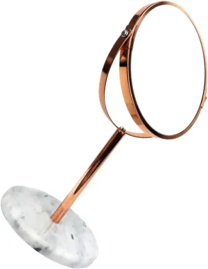 Housoutil Vanity Makeup Mirror 2X Magnification Swivel Desk Tabletop Mirror Magnifying Mirror Stand for Women's Beauty Routine