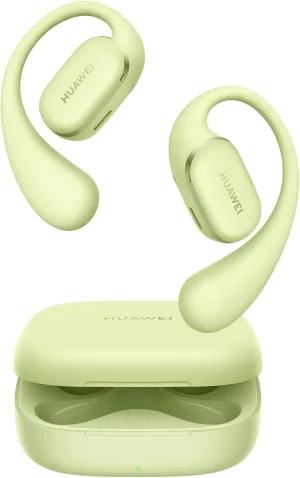 HUAWEI FreeArc Open Headphones, Incredible Sound, Secure and Comfortable Fit, IP57 Water Resistance, up to 28 Hours, Sports Headphones, iOS Android Windows (Black) (Green)