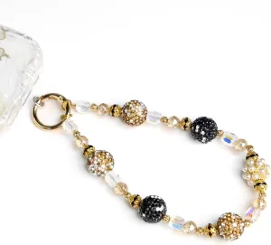 HuedBeads Phone Charm with Beads & Crystals - Detachable Phone Wrist Strap, Anti-loss cell phone lanyard, Handbag accessory for Women - iPhone&Smart Phone wrist strap