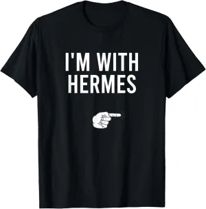 I'm With Hermes God Halloween Costume Funny Matching Couple T-Shirt