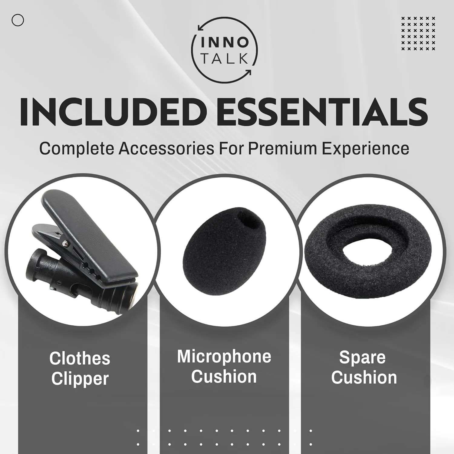 INNOTALK Classic Mono Office Phone Headset & QD Pigtail Adapter with Noise-Canceling Mic for Polycom, Mitel, and Many Models' Desk Phone