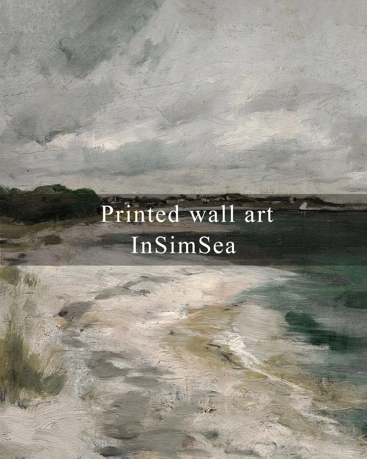 InSimSea Square Framed Canvas Wall Art, Scenery Room Decor Classical Clouds Coastal Seaside Oil Painting Home Wall Decor Artwork, Art Prints Decor for Living Room, Bedroom, Office 10"x10"