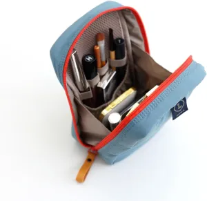 Invite.L Medium Size Stand Up Cosmetic Bag Organized Pockets Wide Open Organizer for Makeup Work Essentials Pouch Toiletry Elegant Korean Beauty Storage (Blush)