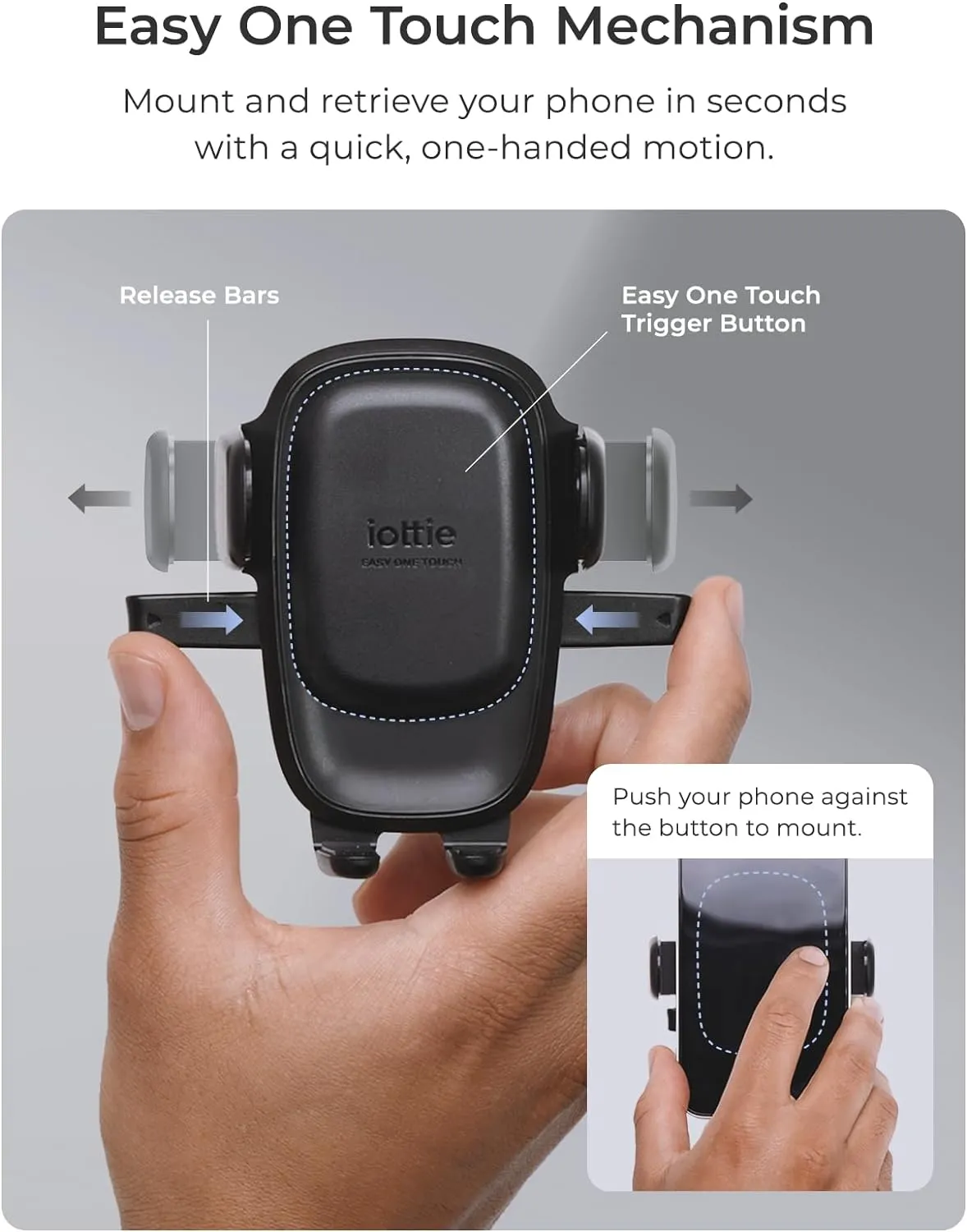 iOttie Easy One Touch Advanced Phone Mount for Tesla Model 3 and Model Y Screens - Universal Cell Phone Holder for iPhone, Google, Samsung, Moto, Huawei, Nokia, LG, and All Other Smartphones Black