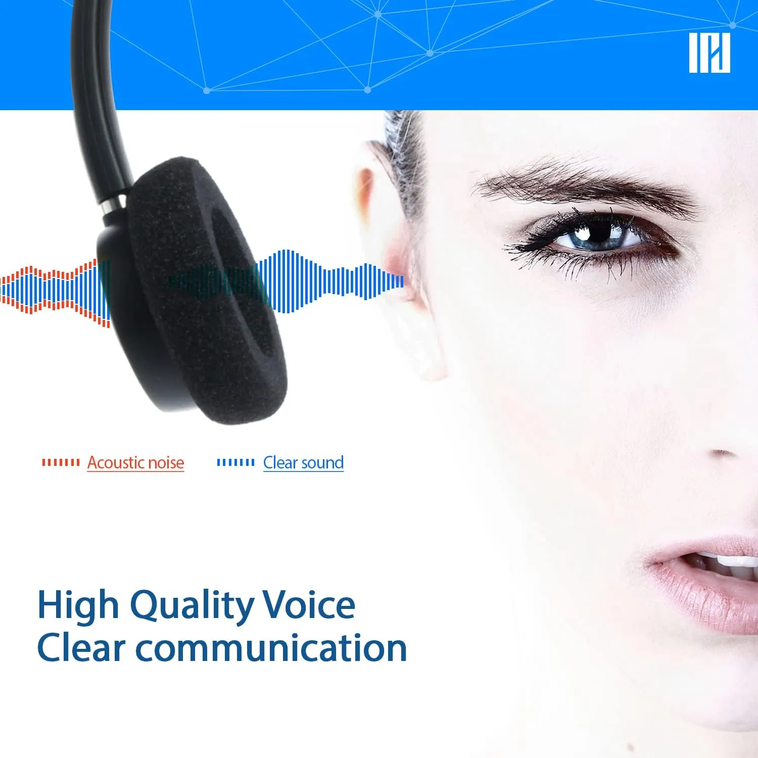 IPD IPH-160 Phone Headset with Noise Cancelling Microphone for Office and Call Center - Compatible with with All Yealink SIP,Snom, Greandsteam & LG landline Phones