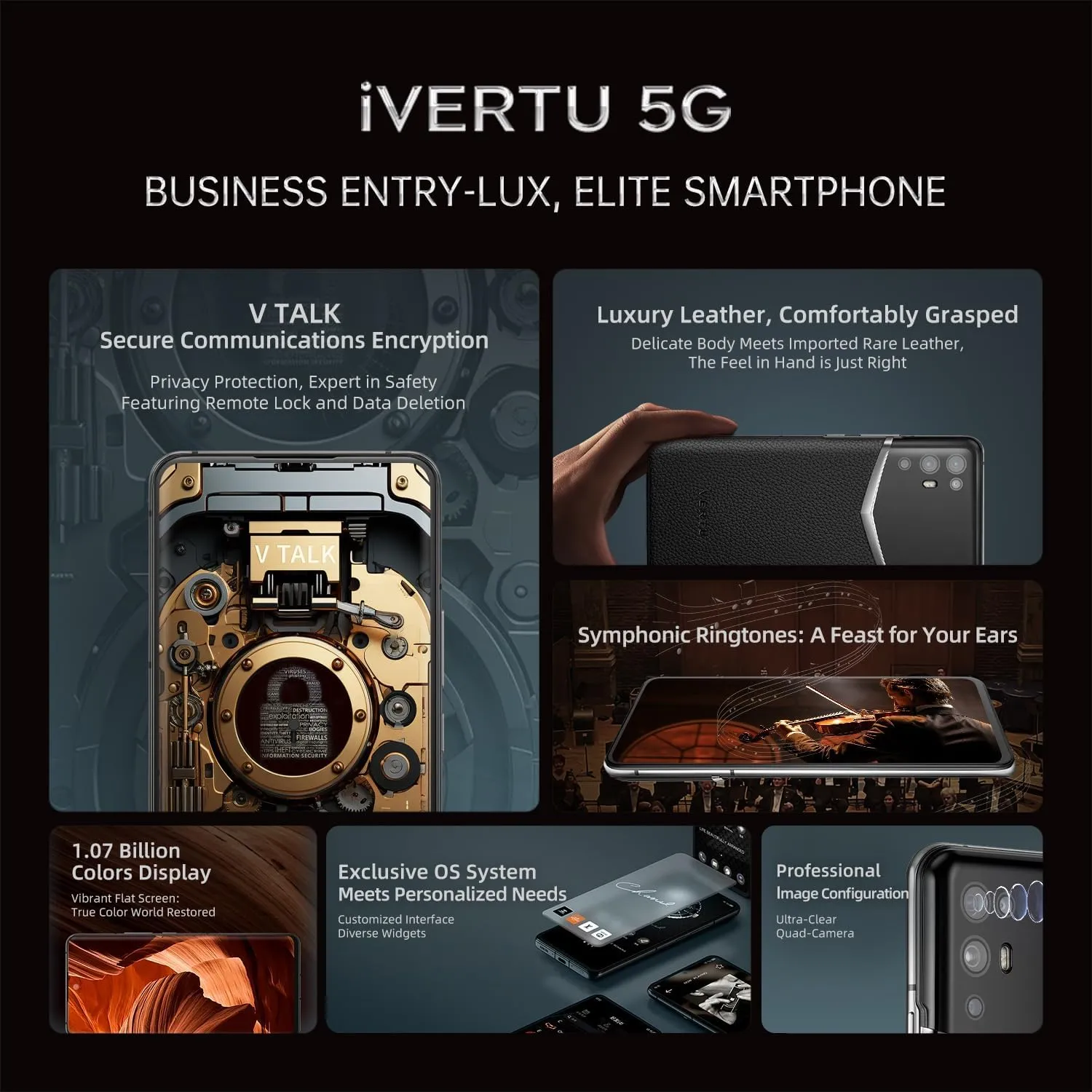 iVERTU Calfskin 5G Phone, Unlocked Smartphone, Secure Encrypted, 64MP Camera, 12 512G, 120Hz FHD (1080 * 2400) OLED Display, Dual SIM, Fast Charge (Imperial Green)