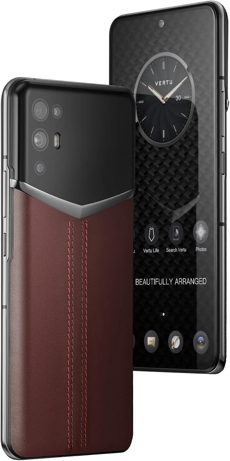 iVERTU Calfskin 5G Phone, Unlocked Smartphone, Secure Encrypted, 64MP Camera, 12 512G, 120Hz FHD (1080 * 2400) OLED Display, Dual SIM, Fast Charge (Stitched)