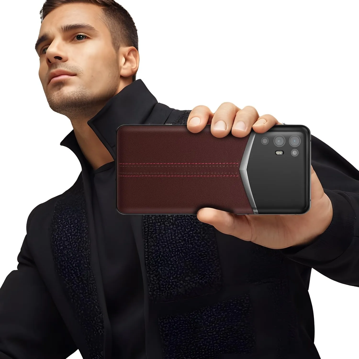 iVERTU Calfskin 5G Phone, Unlocked Smartphone, Secure Encrypted, 64MP Camera, 12 512G, 120Hz FHD (1080 * 2400) OLED Display, Dual SIM, Fast Charge (Stitched)